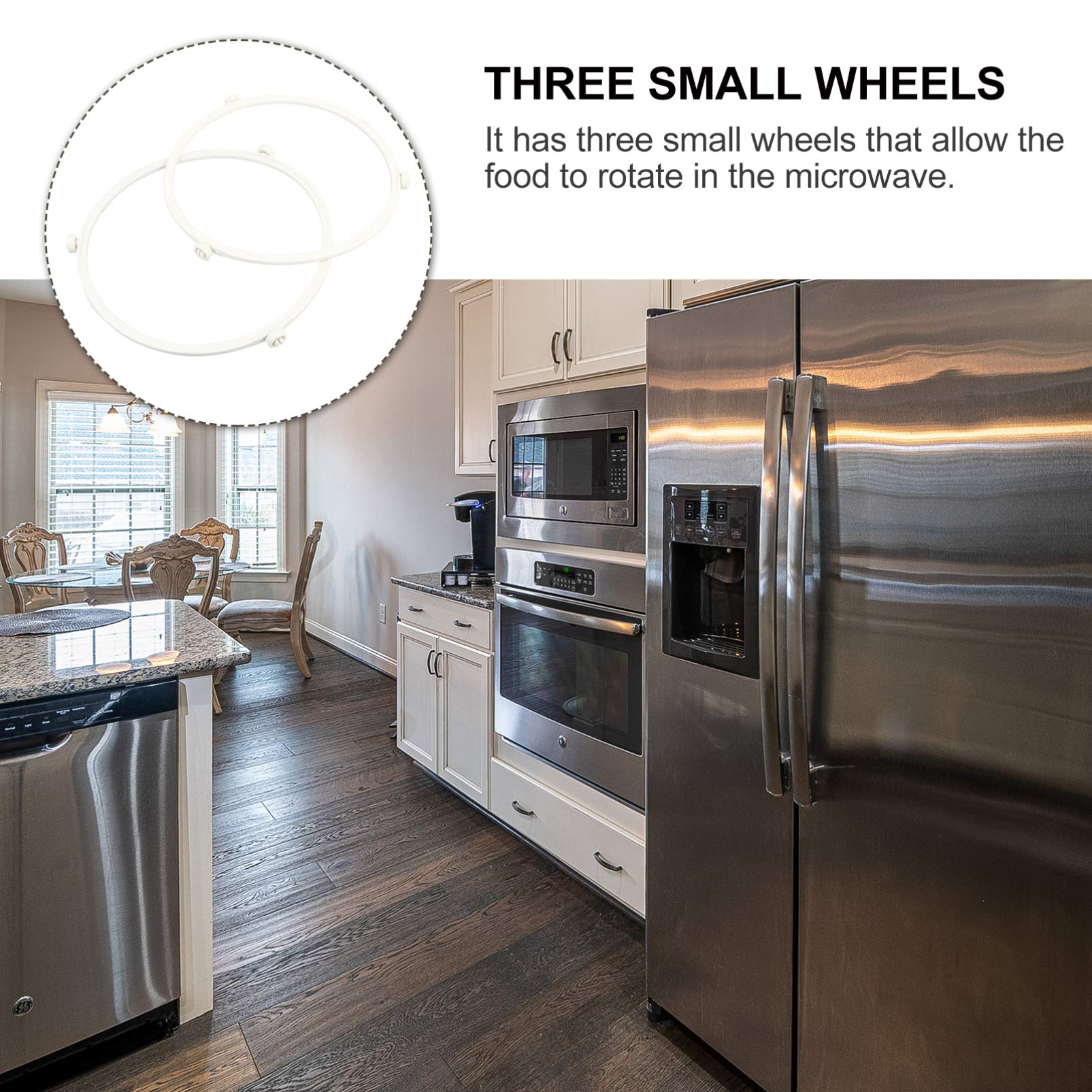 DOITOOL 2-Pack Microwave Oven Turntable Replacement Parts - Durable Rotating Support Ring & Glass Plate Tray for Smooth Cooking - Perfect for Heating Food, Defrosting & Reheating Meals