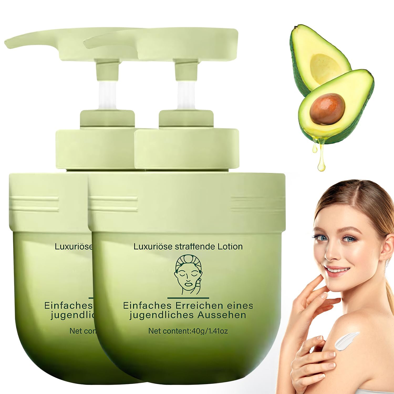 2 PCS Divglow Luxury Collagen Firming Cream - Advanced Skin Tightening & Moisturizing Body Lotion for Face, Neck, Arms & Legs | Lifts, Firms & Tightens Skin | Perfect for Daily Anti-Aging & Night Skincare Routine
