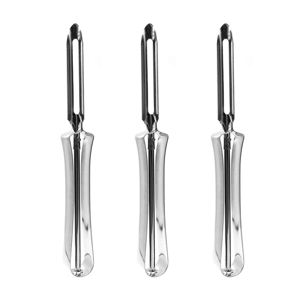 Premium Stainless Steel Vegetable Peeler Set - 3 Pack Rotary Peelers for Potatoes, Carrots, Apples & Fruits - Ergonomic Kitchen Tool for Easy Peeling, Slicing & Food Prep - Ideal for Home Cooking, Restaurants & Meal Prep