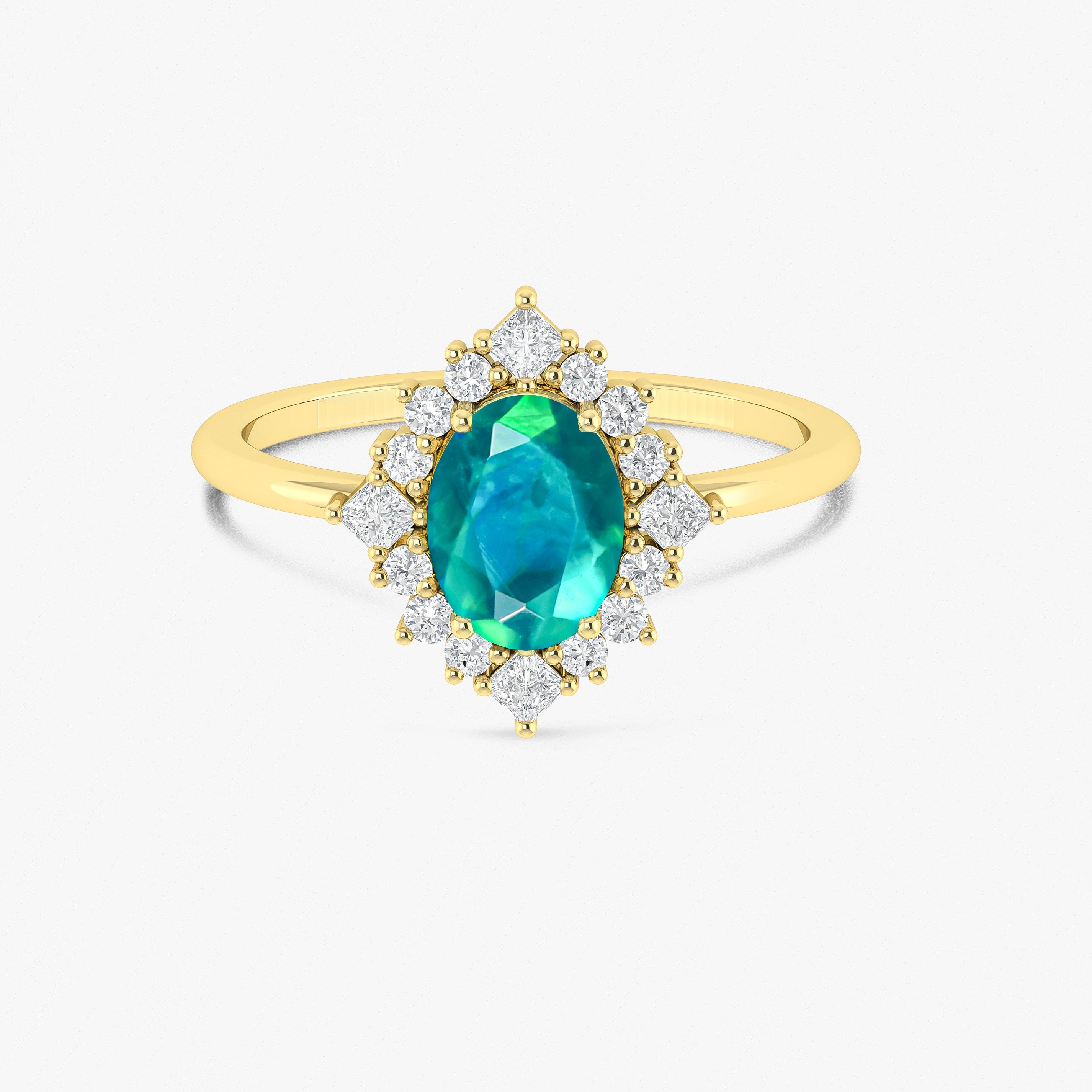 Blue Natural Fire Faceted Ethiopian Opal Ring - Genuine Ethiopian Opal Jewelry for Women, Handmade Sterling Silver Ring, Perfect for Engagement, Wedding & Special Occasions