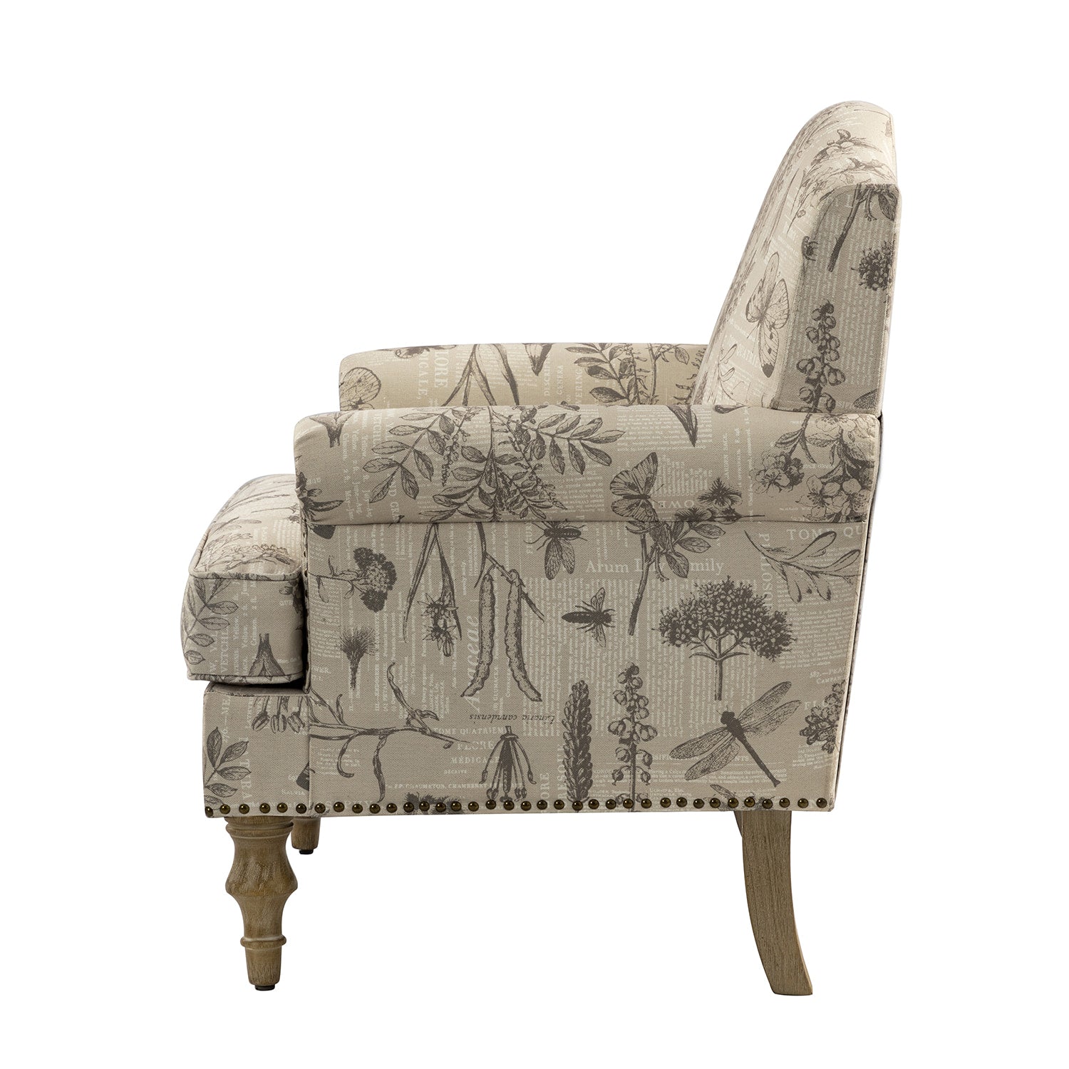 Raphael Farmhouse Armchair with Wooden Legs - Sturdy Frame Accent Chair for Living Room, Bedroom & Office (Multiple Styles Available)