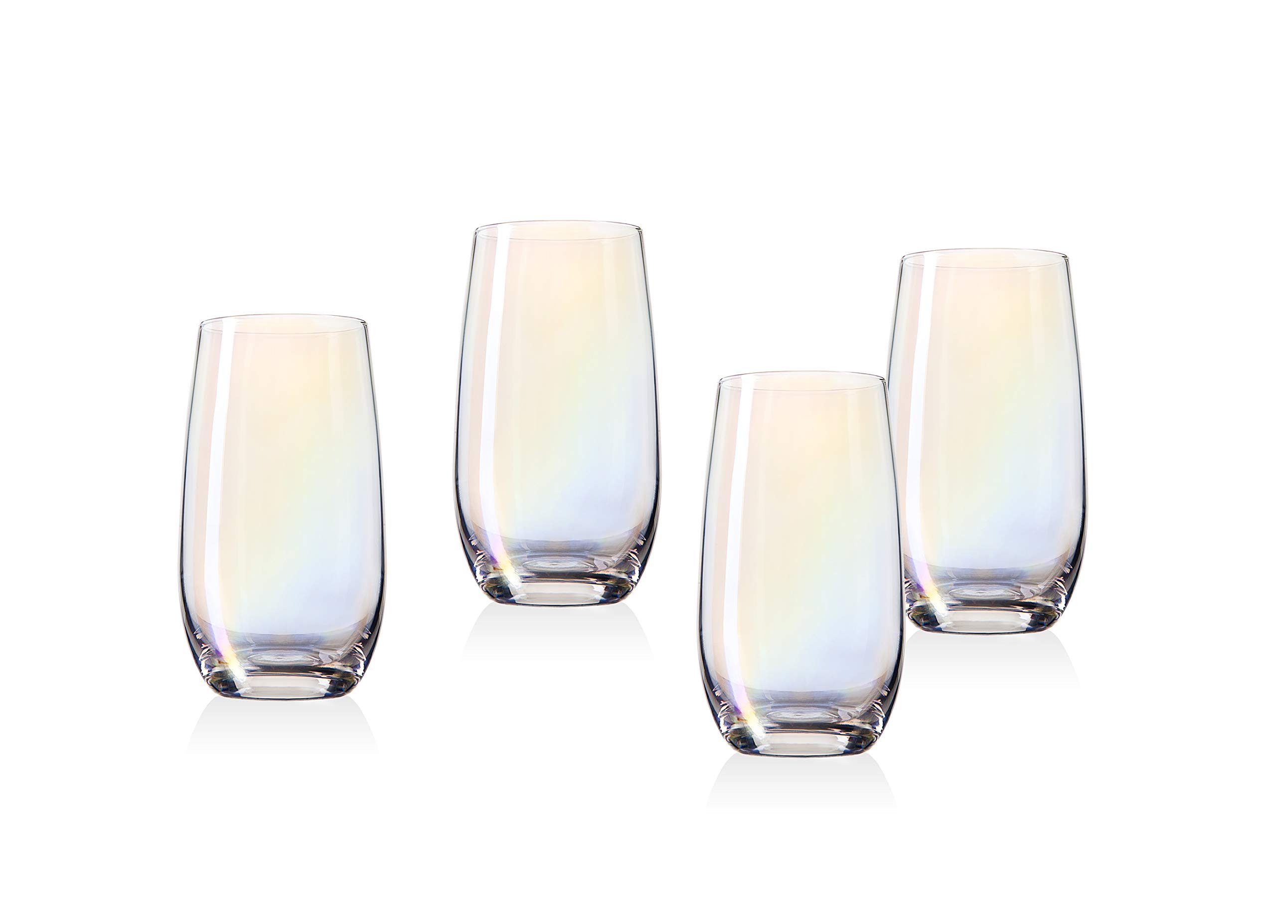 Godinger 16oz Highball Tumbler Glasses Set of 4 - Premium Crystal Clear Drinking Glasses for Beer, Cocktails, Iced Tea & Beverages - Perfect for Home Bars, Parties & Restaurants