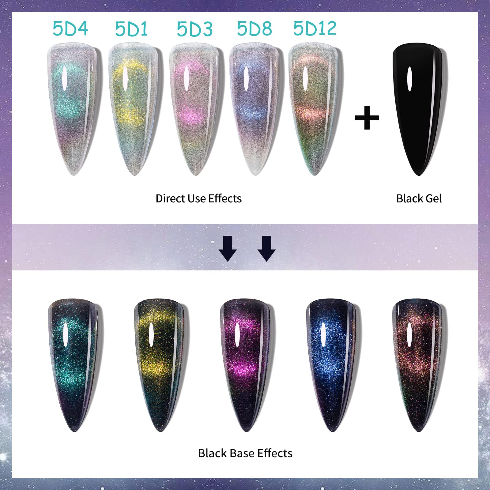 Mobray 9Pcs 9D Cat Eye Gel Nail Polish Set - Professional Salon Kit, Soak Off UV LED Nail Polish for DIY Nail Art, All Seasons Long Lasting Manicure - Perfect for Home Use, Gifts & Special Occasions