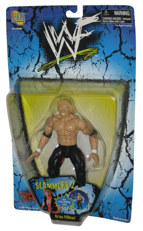 1998 WWF Jakks Pacific Slammers Series 2 Brian Pillman Wrestling Action Figure - Collectible Vintage Toy for Wrestling Fans & Nostalgic Gift for Sports Memorabilia Collectors - Perfect for Display, Play, and WWE Memorabilia Collections