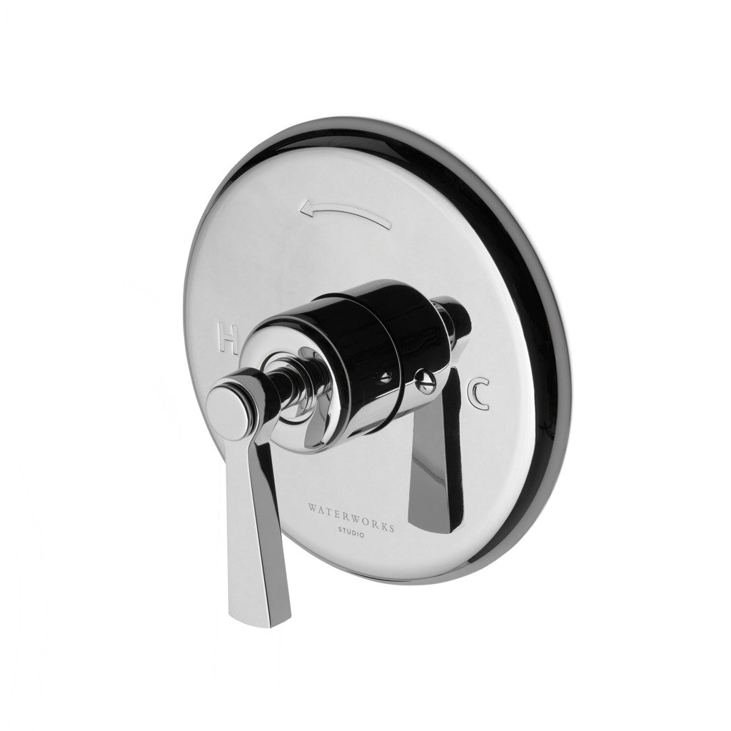 Waterworks Transit Pressure Balance Control Valve Trim with Metal Lever Handle in Nickel - Perfect for Bathroom & Shower Faucet Replacement, DIY Plumbing Projects
