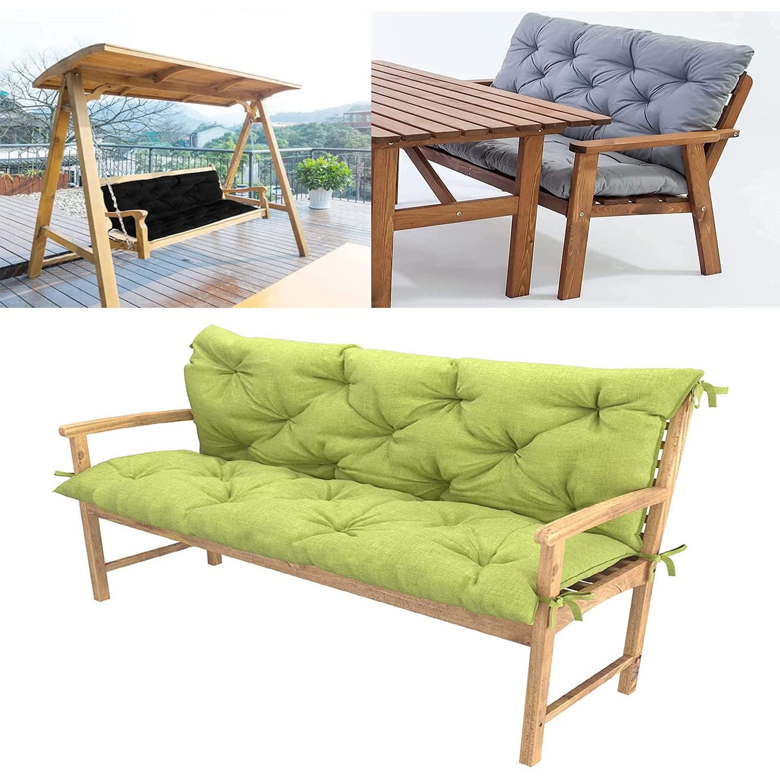 XYXH 47x39x4 Inch Swing Replacement Cushions - Outdoor Bench Cushion with Backrest, Waterproof Patio Furniture Cushion for Garden, Porch & Deck - Perfect for Relaxing on Swings, Benches and Outdoor Seating Areas