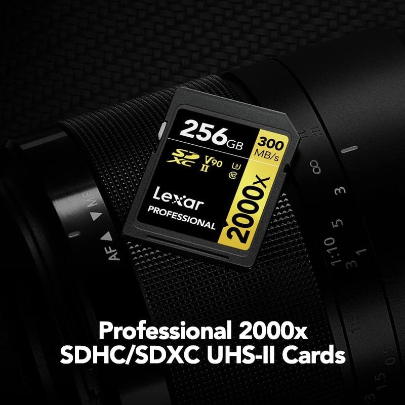 Lexar Pro SDXC Gold Series 2000X 32GB/64GB/128GB High-Speed Memory Card - Single or Multi Pack for DSLR, 4K Camera, Drone & Action Cameras