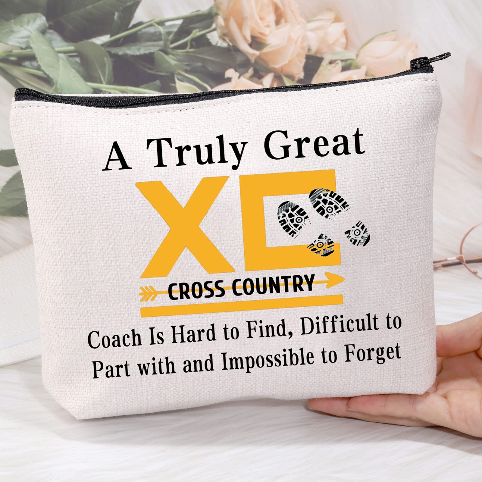 MEIKIUP Cross Country Makeup Bag - Waterproof Travel Cosmetic Pouch for Athletes | Perfect Gift for Cross Country Coaches & Running Enthusiasts | Great for Sports Travel, Gym, and Outdoor Adventures