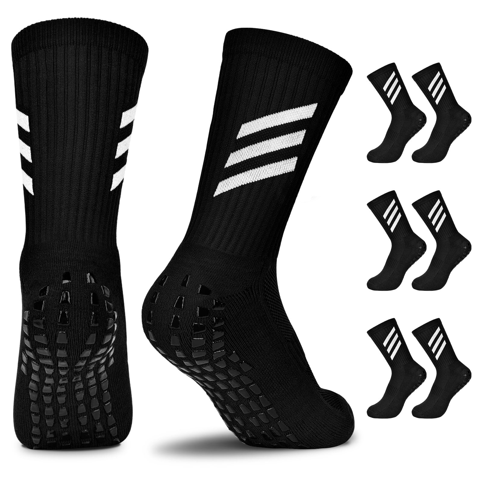 TEUEN Kids Non-Slip Soccer Socks - Breathable Athletic Grip Socks for Boys & Girls - Anti-Slip Football Socks for Youth Sports & Training - Perfect for Indoor Soccer, Gym, and Playground Activities