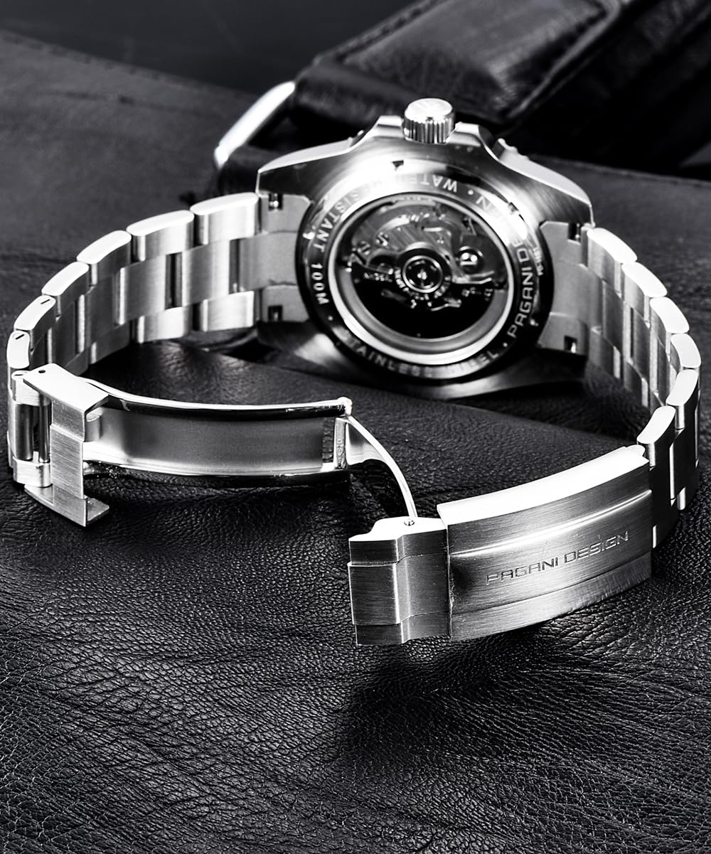 Pagani Design Men's Automatic Watch with Japanese Movement - Stainless Steel Waterproof Luminous Calendar Watch for Business, Casual & Outdoor Activities