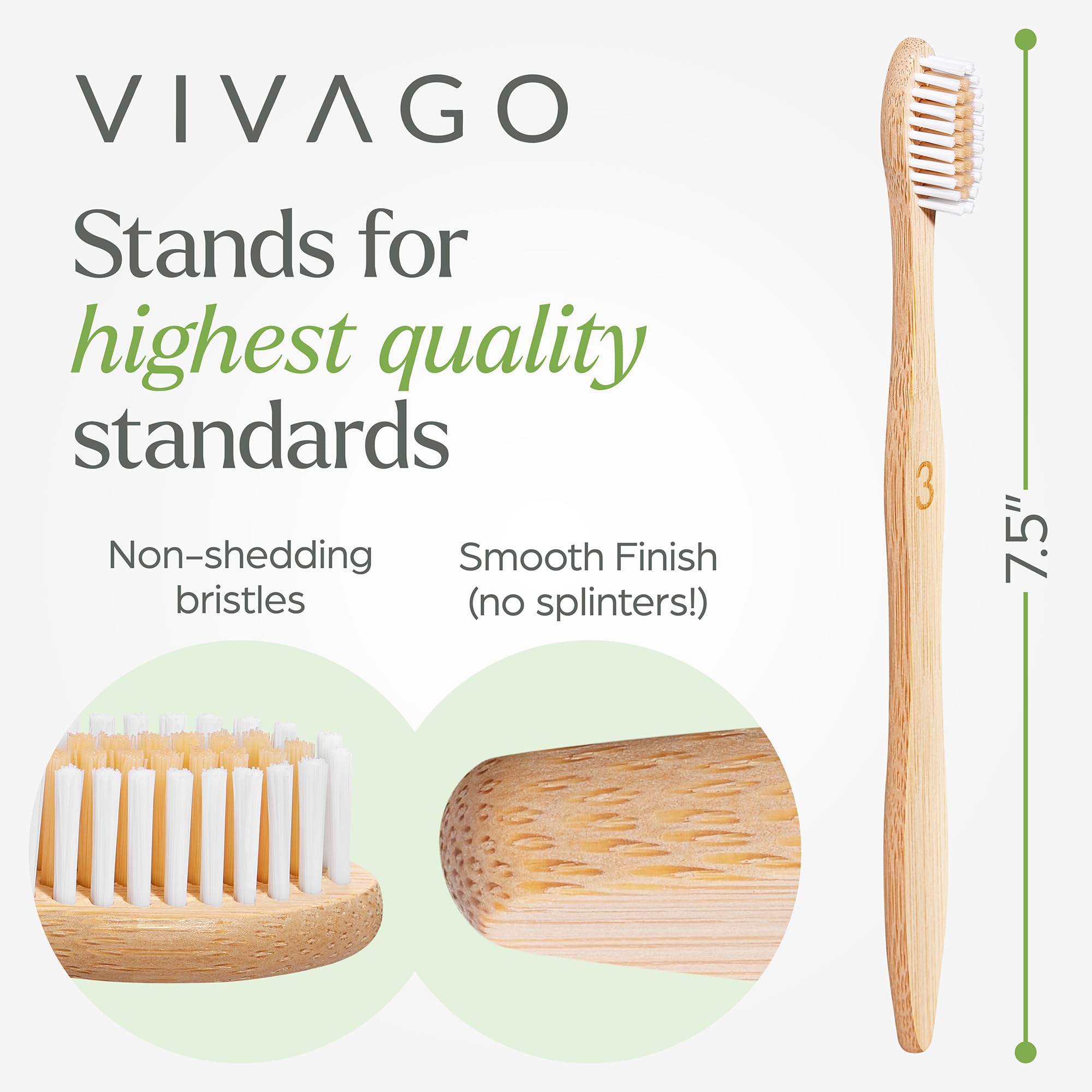 Eco-Friendly Biodegradable Bamboo Toothbrushes 10 Pack - BPA Free Soft Bristles, Compostable Natural Wooden Toothbrush for Sustainable Oral Care at Home & Travel