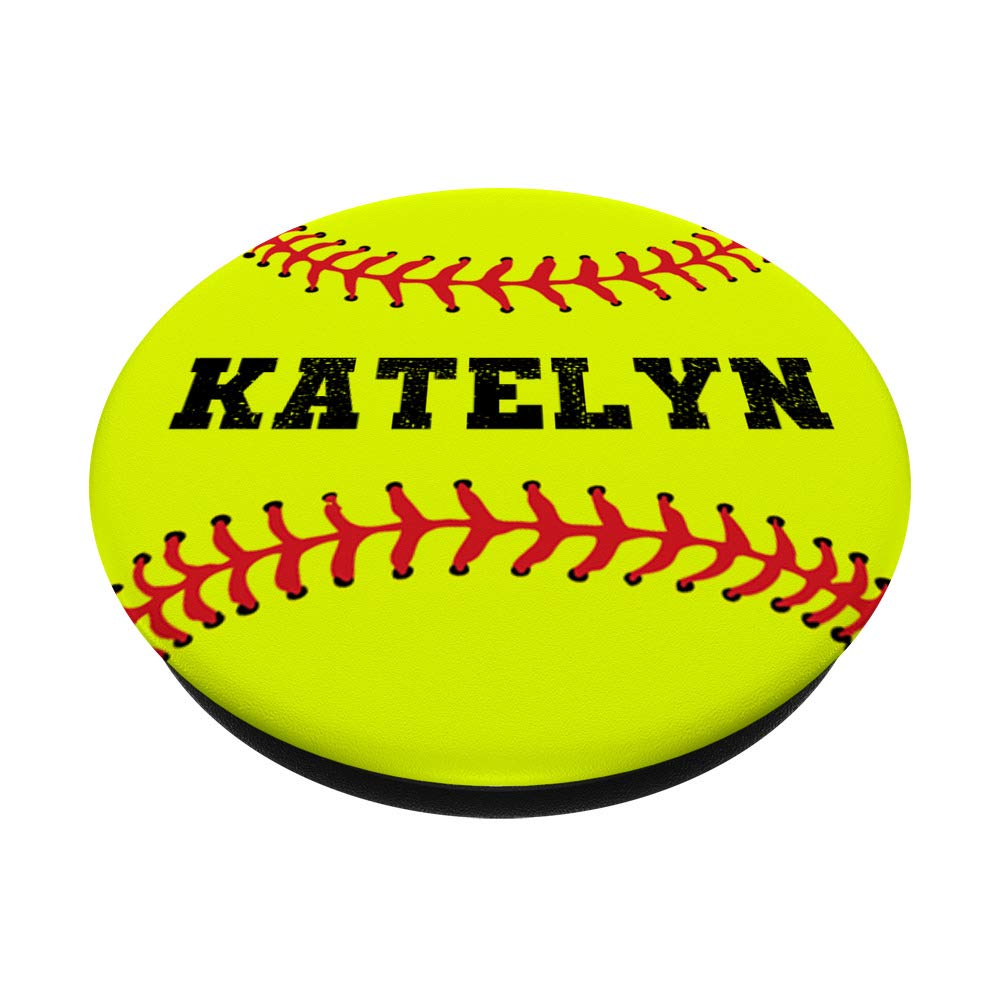 Personalized KATELYN Softball Catcher & Pitcher Name PopSockets Phone Grip Stand - Custom Baseball Gift for Players & Fans - Perfect for Games, Practice & Everyday Use