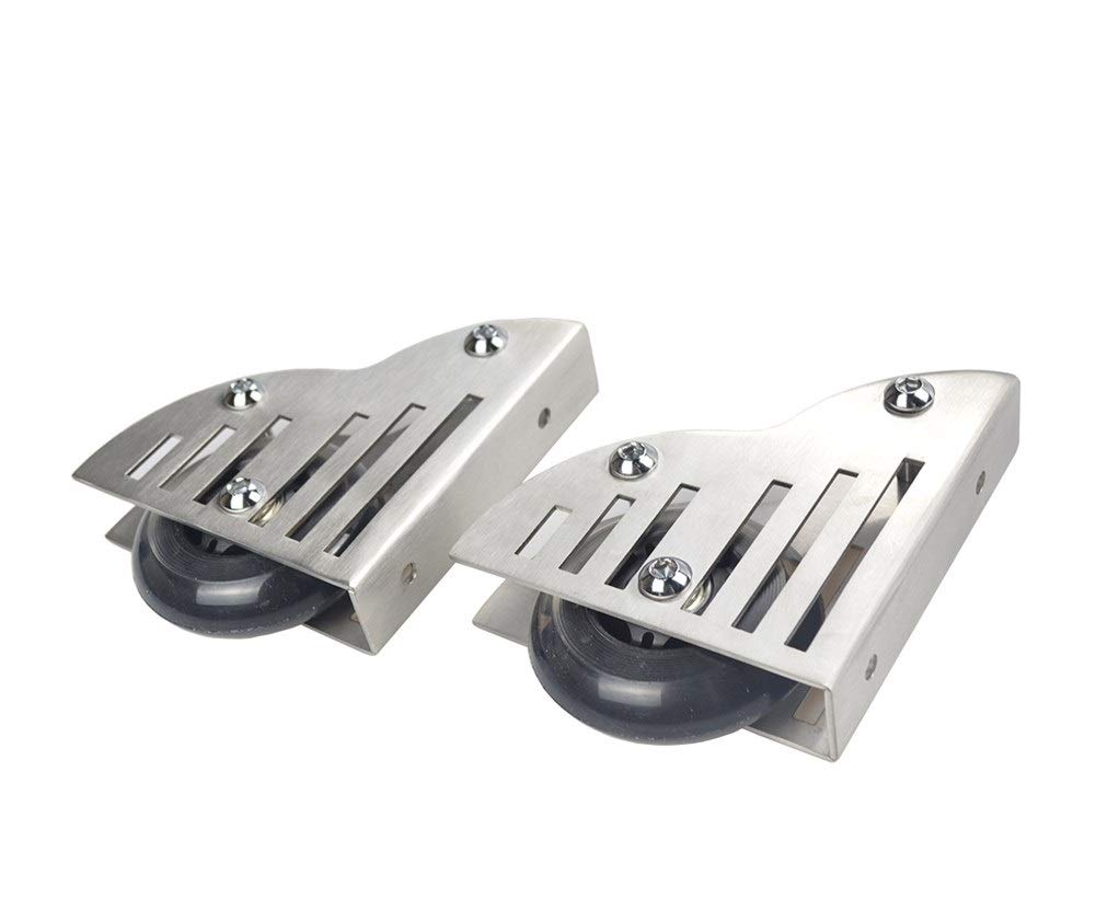 Heavy Duty Sliding Barn Library Ladder Casters - 2 Pack Silver Furniture Floor Rollers for Smooth Movement | Perfect for Library Ladders, Bookshelves, and Home Office Furniture