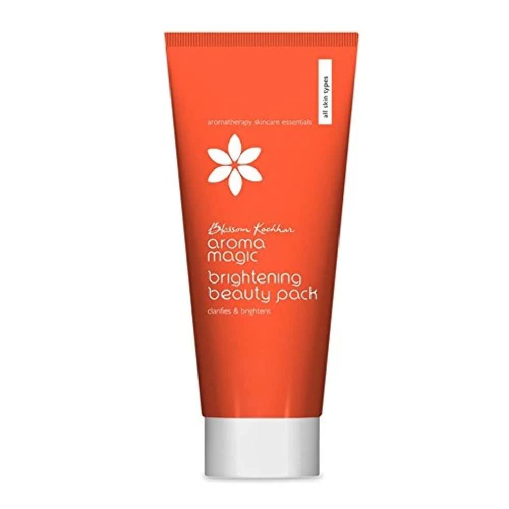 Aroma Magic Brightening & Anti-Aging Face Mask with Mandarin & Orange Essential Oils - Exfoliating & Clarifying Facial Treatment for All Skin Types (100g) | Perfect for Daily Skincare Routine & Spa Nights at Home