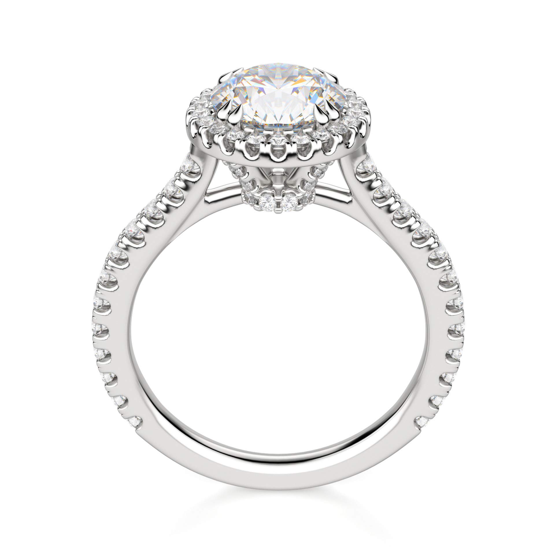 2 CT Round Moissanite Engagement Ring Set - Vintage Halo Wedding Band & Solitaire Promise Ring for Women - Diamond Alternative Bridal Jewelry - Perfect for Proposals, Anniversaries & Special Occasions