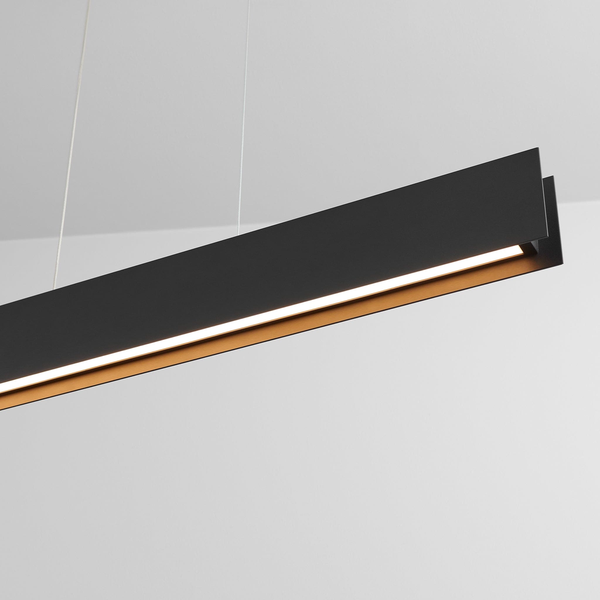 Oxygen Brio 3 6017 15 Linear LED Pendant Light - 36 Inch Modern Industrial Black Hanging Fixture for Kitchen Island, Dining Room & Office Lighting