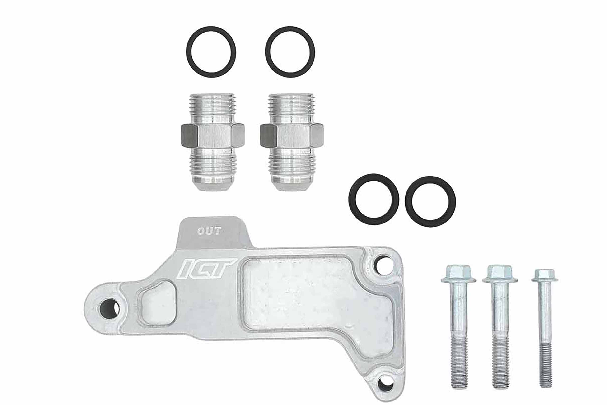 ICT Billet LS Remote Oil Filter Adapter Kit for Front-Sump Sheet Metal Oil Pan - Compatible with LS Swap Nissan 350Z 240SX, Scion FR-S, Subaru BRZ, Toyota GT86 - Fits Moroso & Canton 551350-FS01 - Perfect for Engine Upgrades & Performance Tuning