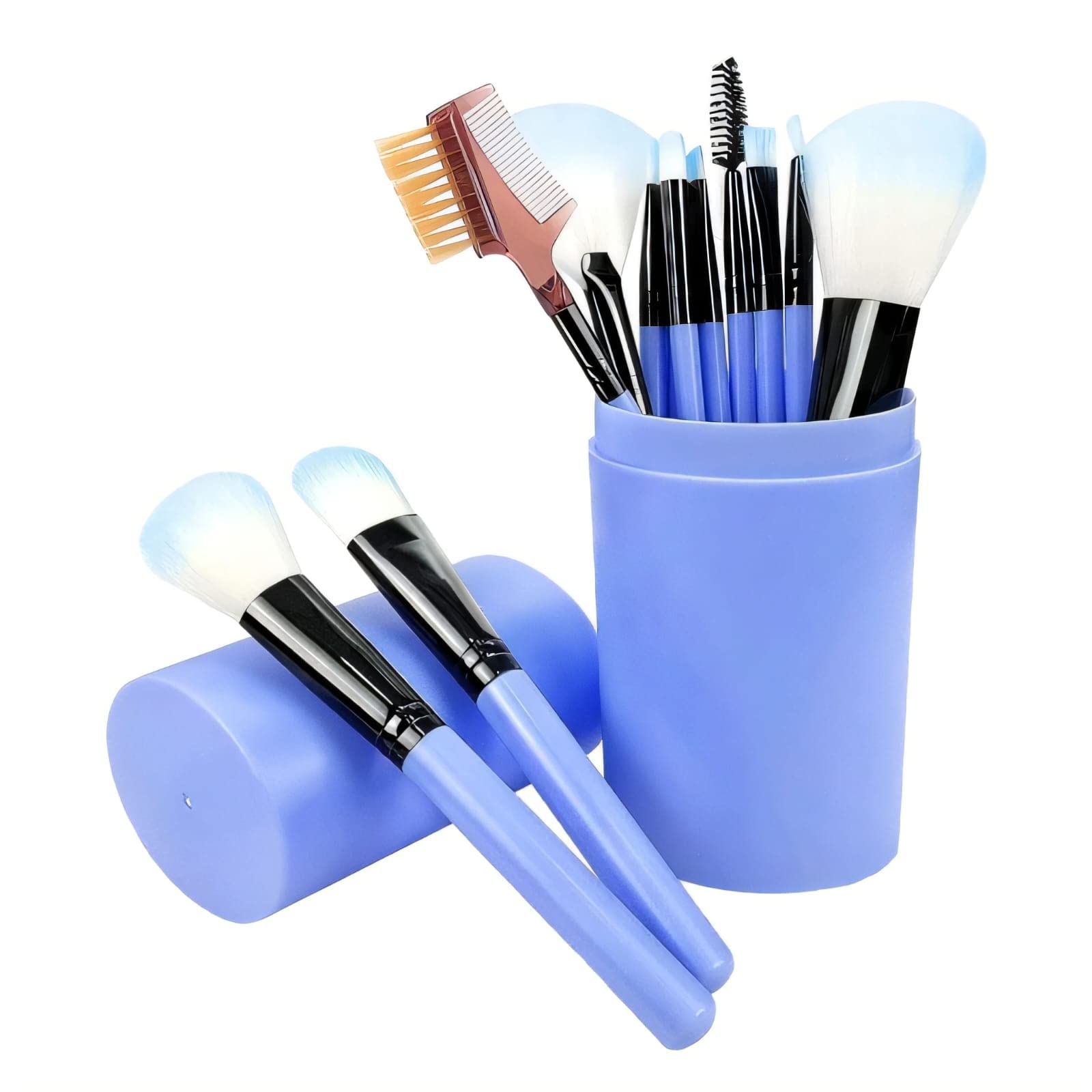 12-Piece Professional Makeup Brush Set with Travel Case - Perfect for Makeup Artists, Beginners & On-the-Go Beauty Essentials