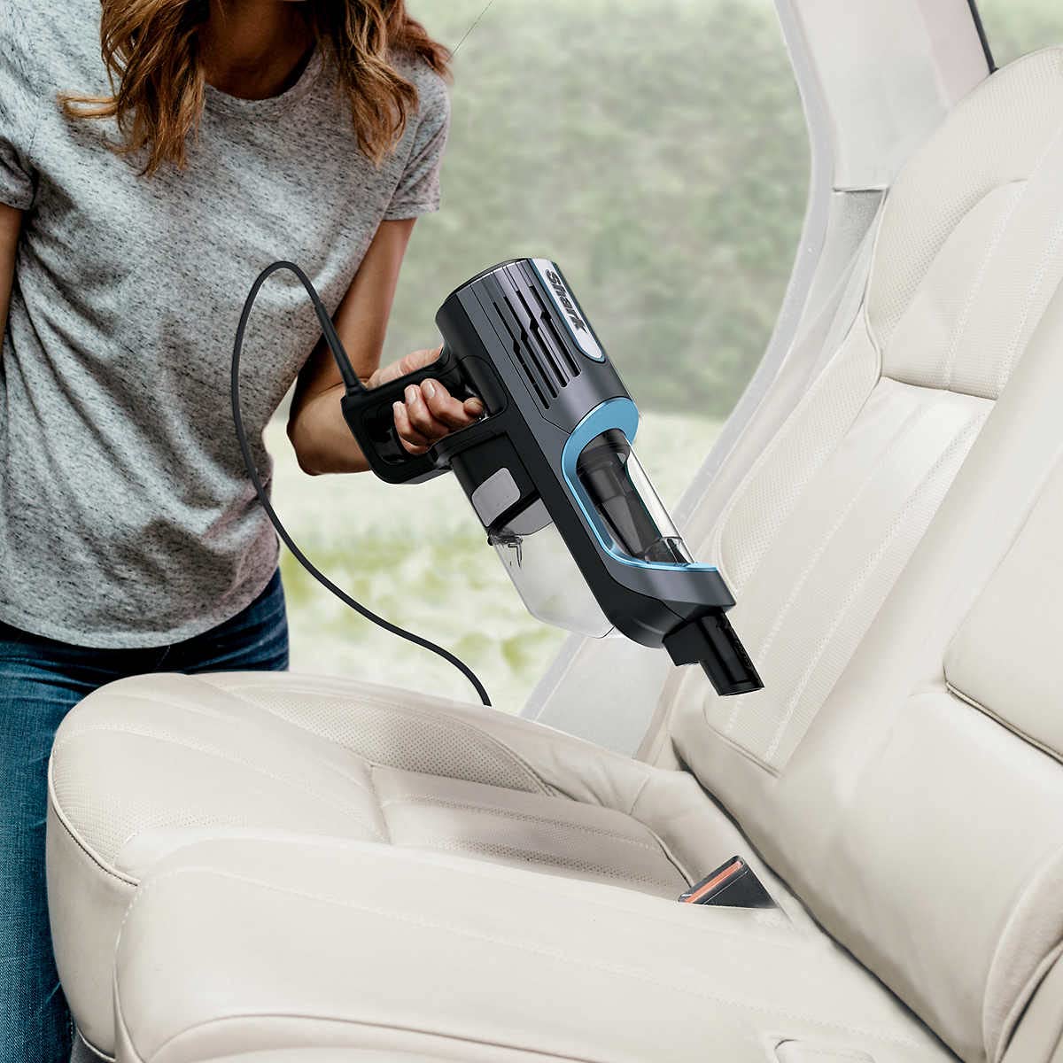 Shark UV580 Corded Stick Vacuum Cleaner - Ultra Lightweight, DuoClean Technology, Self-Cleaning Brushroll, Removable Handheld - Blue (Renewed) - Perfect for Hardwood Floors, Carpets & Pet Hair Removal