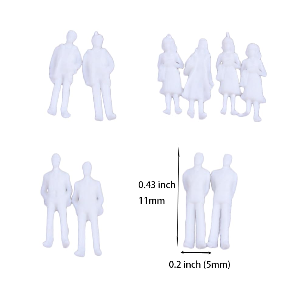 1:150 Scale White Unpainted Architectural N Gauge Model Figures - Pack of 100 - Perfect for Train Layouts, Dioramas & Miniature Scenes