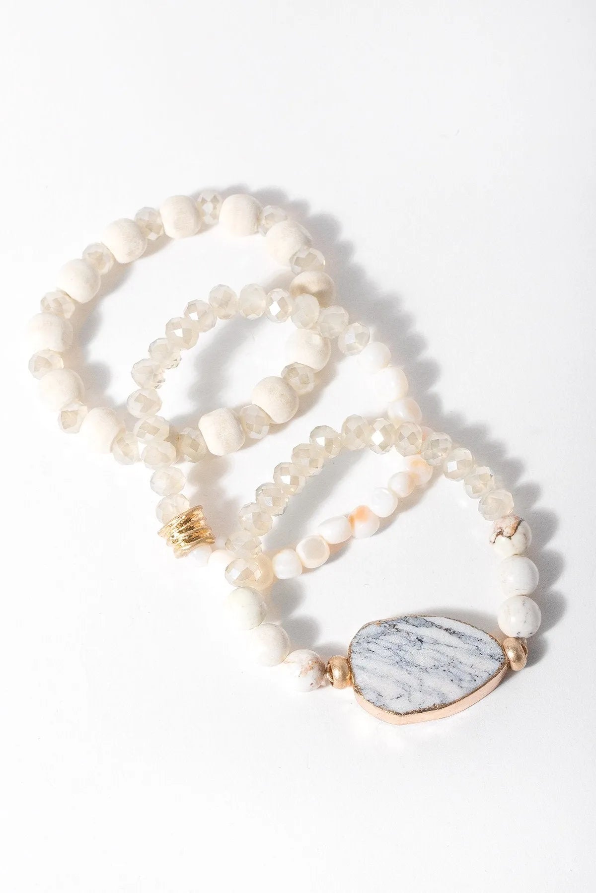 Elegant Marble Bracelet Set for Women - Natural Stone Jewelry Gift for Her - Perfect for Casual Wear, Office & Special Occasions