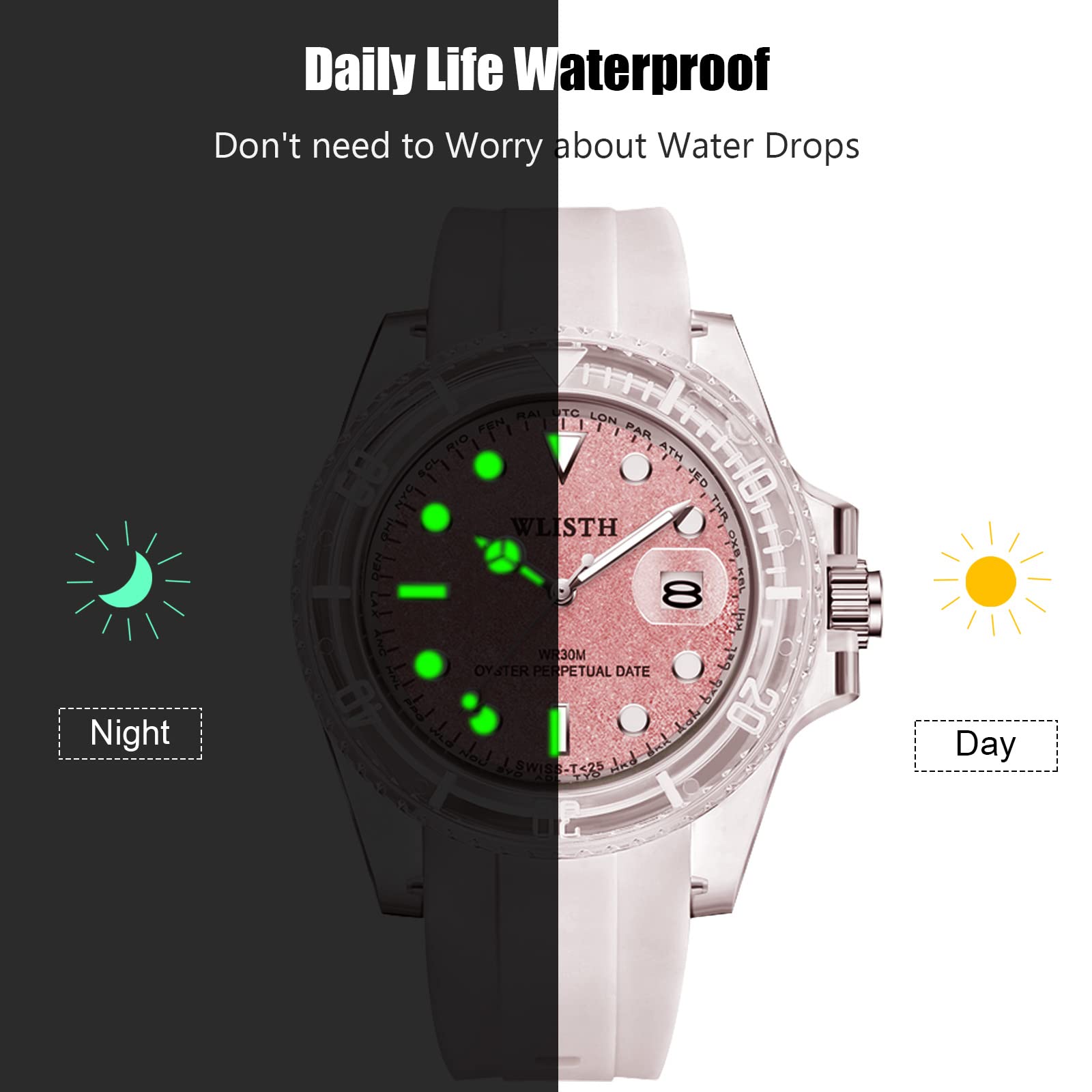 RORIOS Women's Waterproof Analog Watch - Fashion Sport Watch for Running & Swimming
