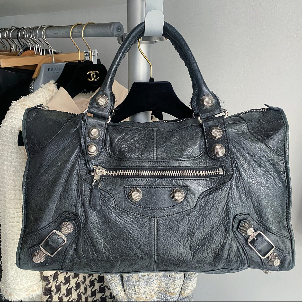 Balenciaga Black Leather Giant 21 Work Bag for Women | Luxury Designer Handbag for Office, Travel & Everyday Use