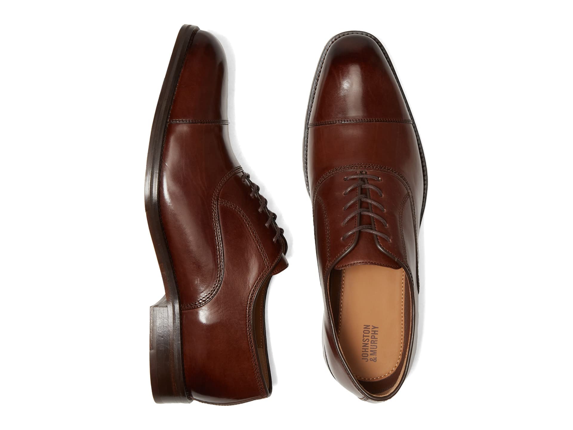 Johnston & Murphy Meade Cap Toe Oxford Dress Shoes for Men - Classic Business & Formal Leather Shoes for Office, Wedding & Special Occasions