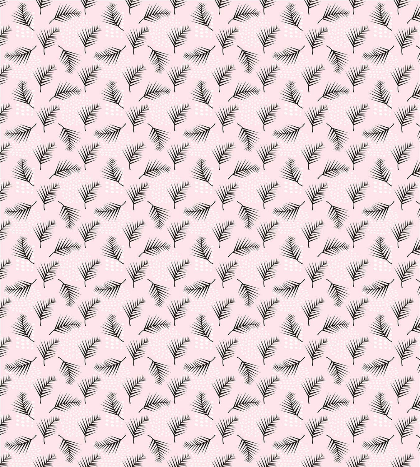 Lunarable Girly Duvet Cover Set - Exotic Leaves & Dots Pattern, 3-Piece King Size Bedding Set with 2 Pillow Shams in Pale Pink & Charcoal Grey | Soft & Stylish for Girls' Bedroom, Teen Room Decor, Dorm Essentials