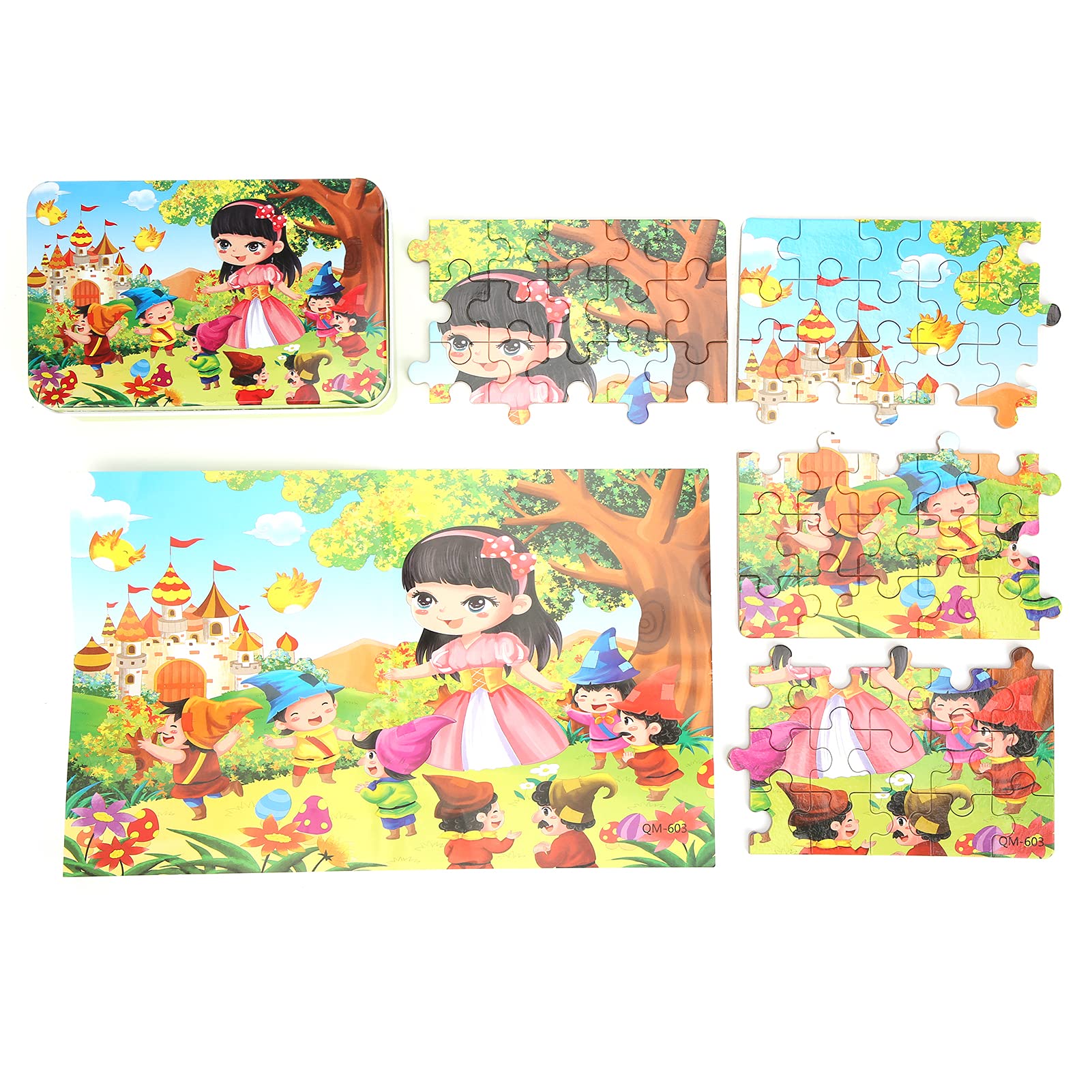 SMICH Princess and Castle Cartoon Puzzle Toy for Kids - Bright Color Educational Puzzle Game for Boys & Girls - Perfect for Birthday Gifts, Preschool Learning & Family Game Night
