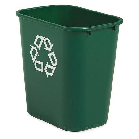 7 Gallon Rectangular Plastic Recycling Bin for Office Desk - Eco-Friendly Waste Container for Paper, Cans & Bottles - Perfect for Home, Office & School Recycling