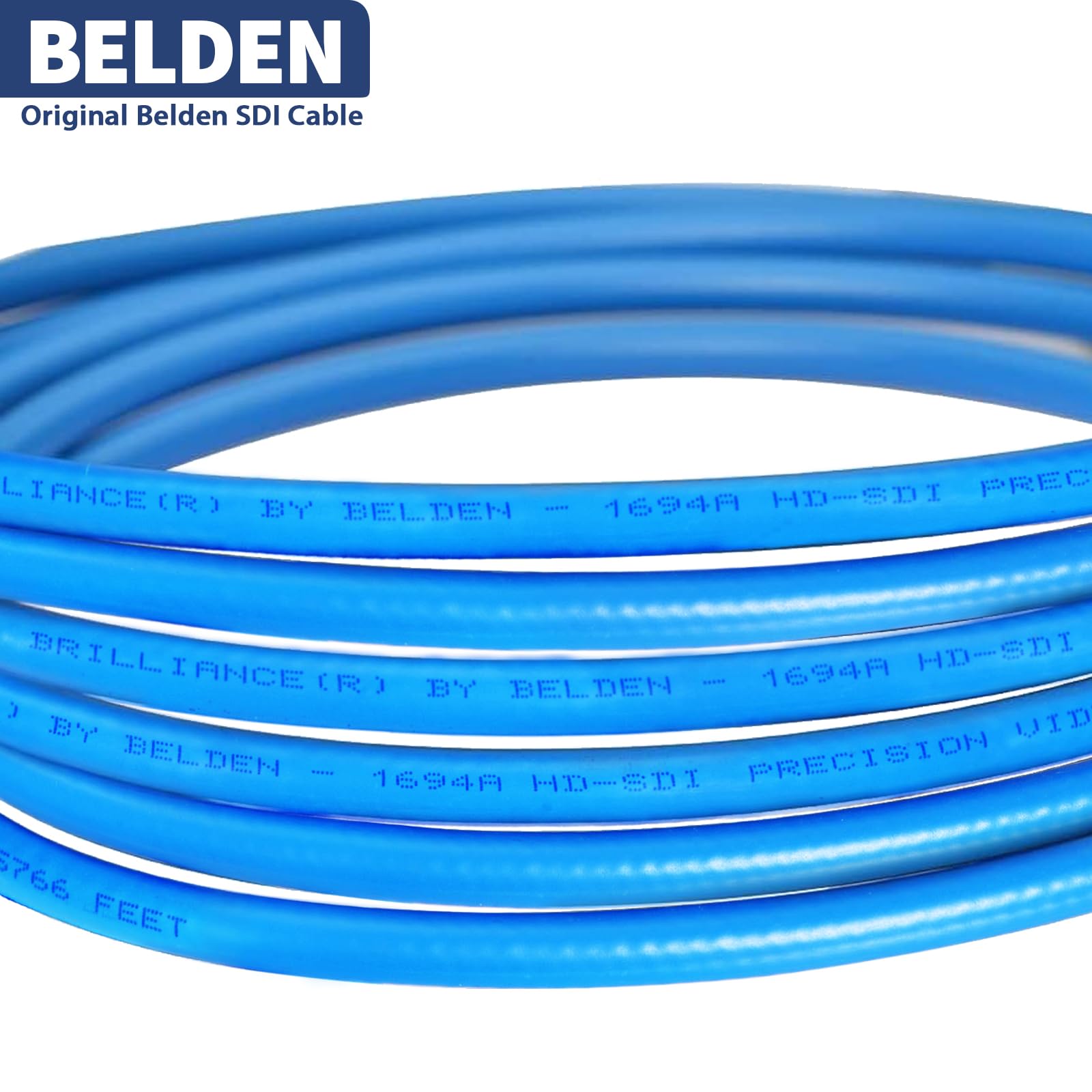 SUPERBAT 50ft SDI Cable - 3G/6G/12G-SDI BNC Video Cable with Belden 1694A - Professional Grade for Security Cameras, Monitors & HDMI Converters - Perfect for CCTV Installations & Broadcast Studios