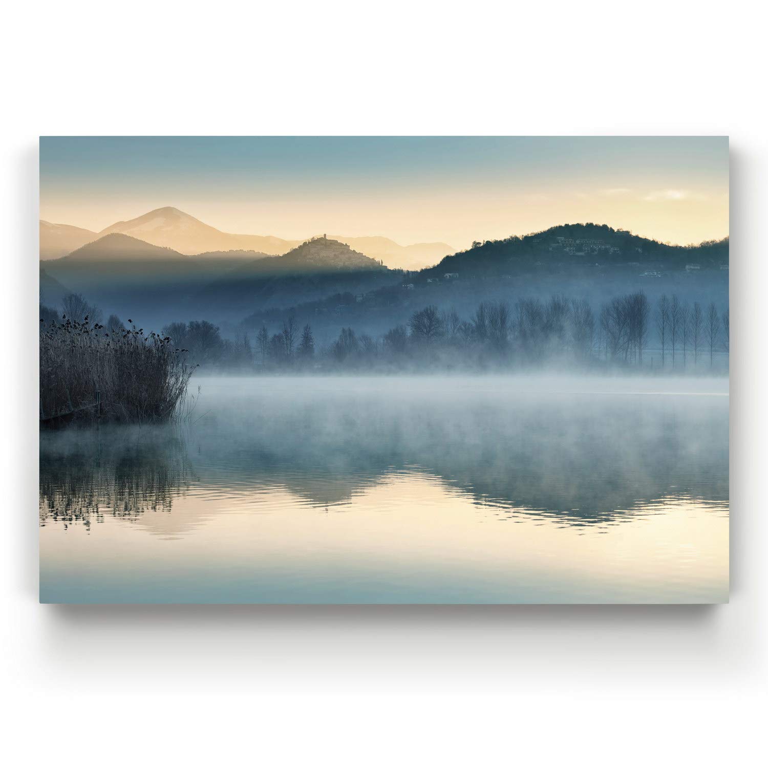 Modern Landscape Wall Art Canvas - Nature Pictures for Living Room, Bathroom, Bedroom & Kitchen Décor - Ready to Hang Home Decoration (32x48 Inches, Quiet Morning) - Perfect for Creating a Relaxing Ambiance in Your Space