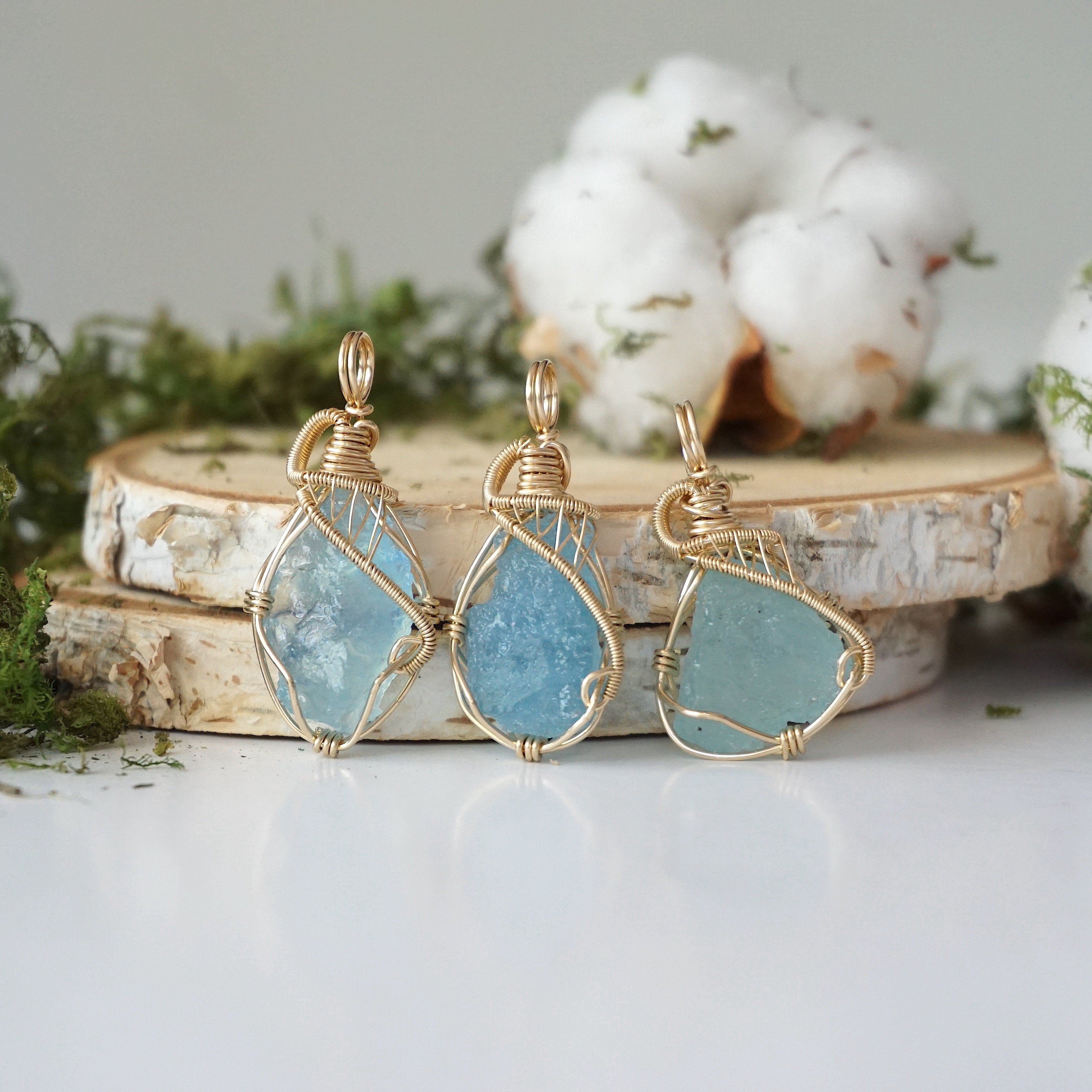 14K Gold Filled Aquamarine Pendant Necklace for Women - March Birthstone Jewelry Gift for Mom, Wife, or Girlfriend - Perfect for Weddings, Anniversaries & Everyday Elegance