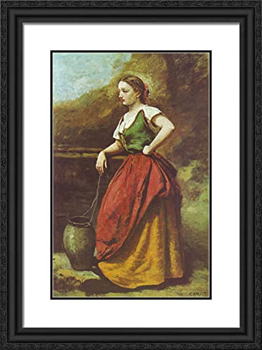 Black Ornate Wood Frame with Double Matting