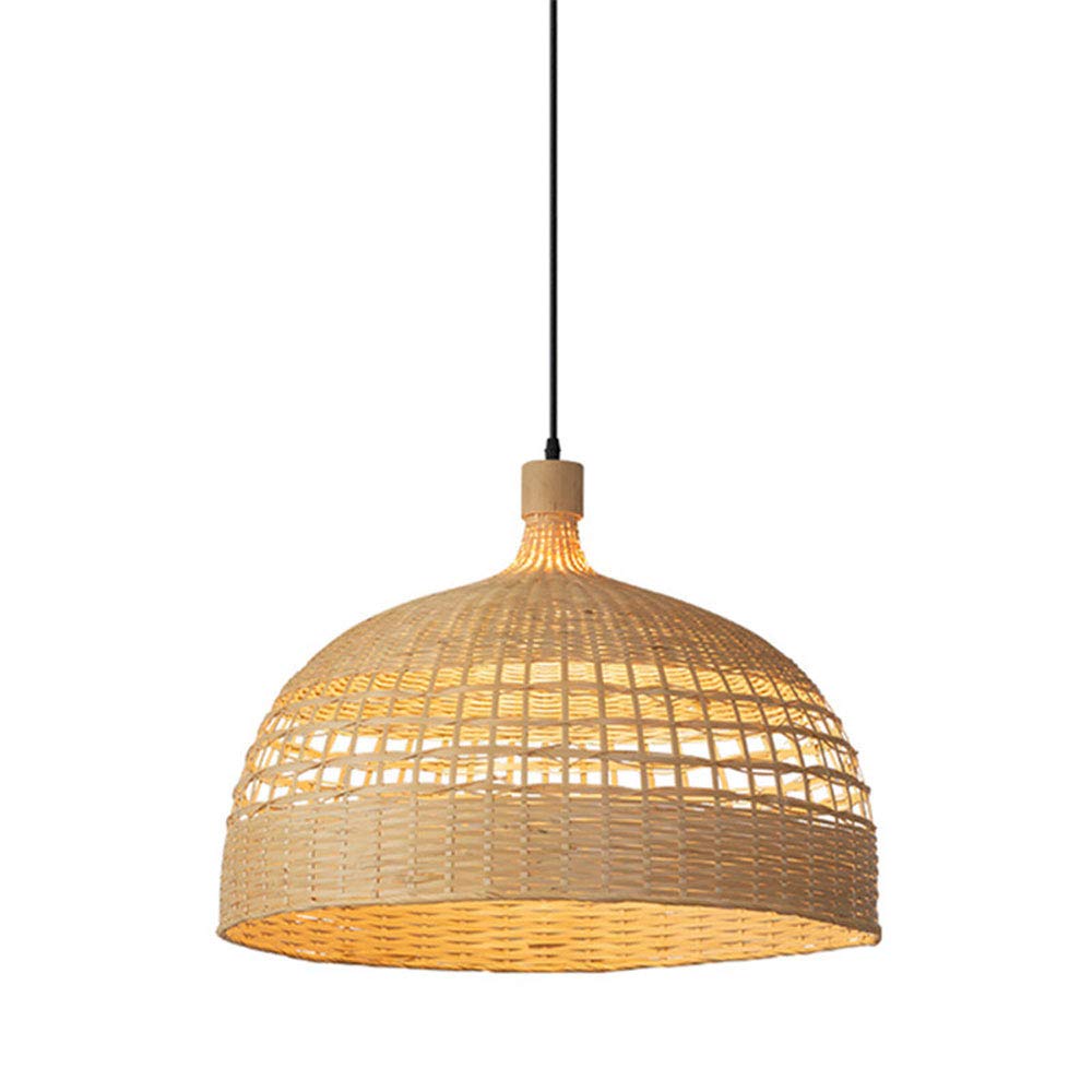 Modern LED Chandelier Lamp - Semicircle Hollow Design with Natural Straw Material, Eco-Friendly Hanging Light Fixture for Living Room, Bedroom, Dining Room, Bars and Restaurants | Energy Saving & Stylish Ceiling Lighting