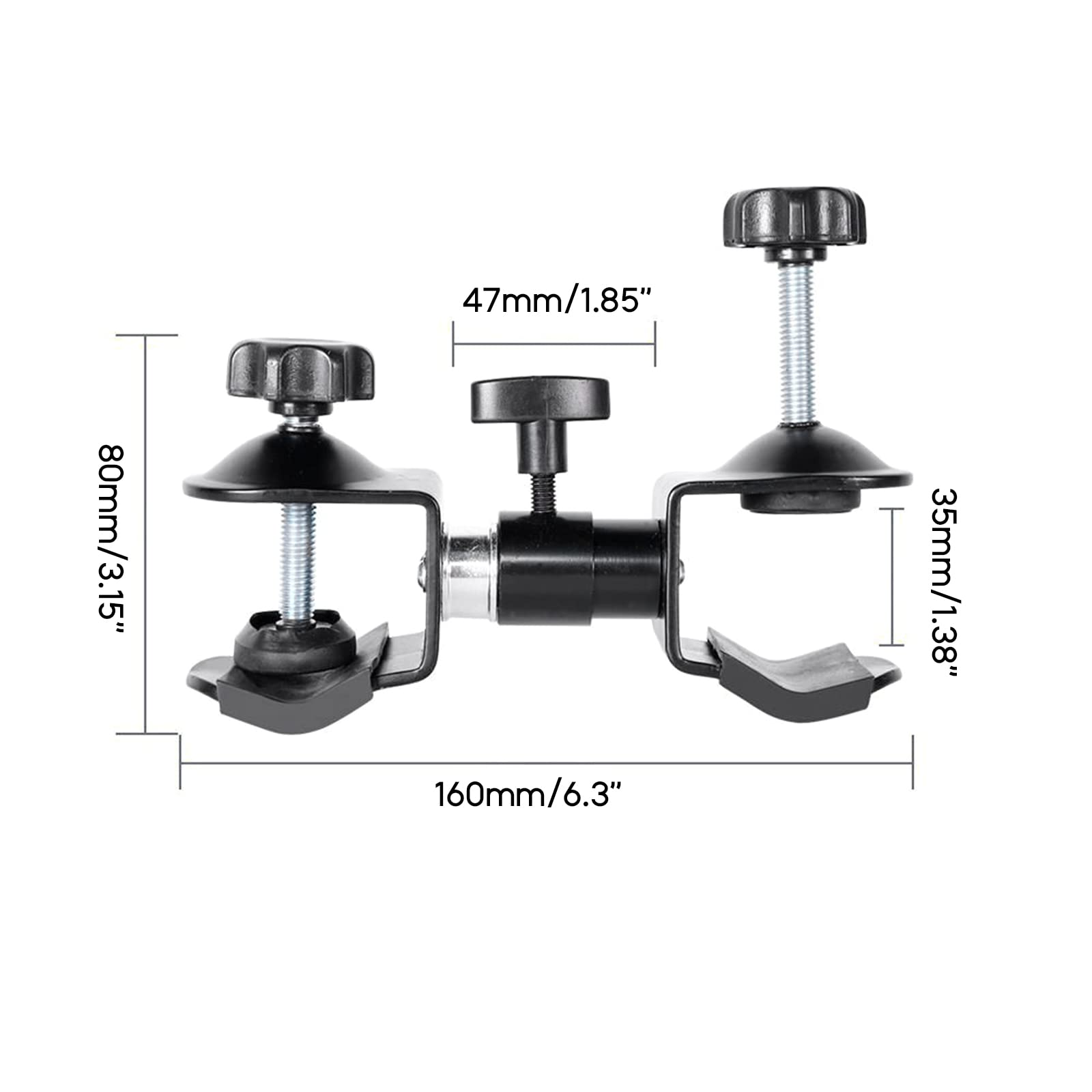Heavy-duty Umbrella Mount for Tripod - Dual-head Camera Clamp for Outdoor Photography