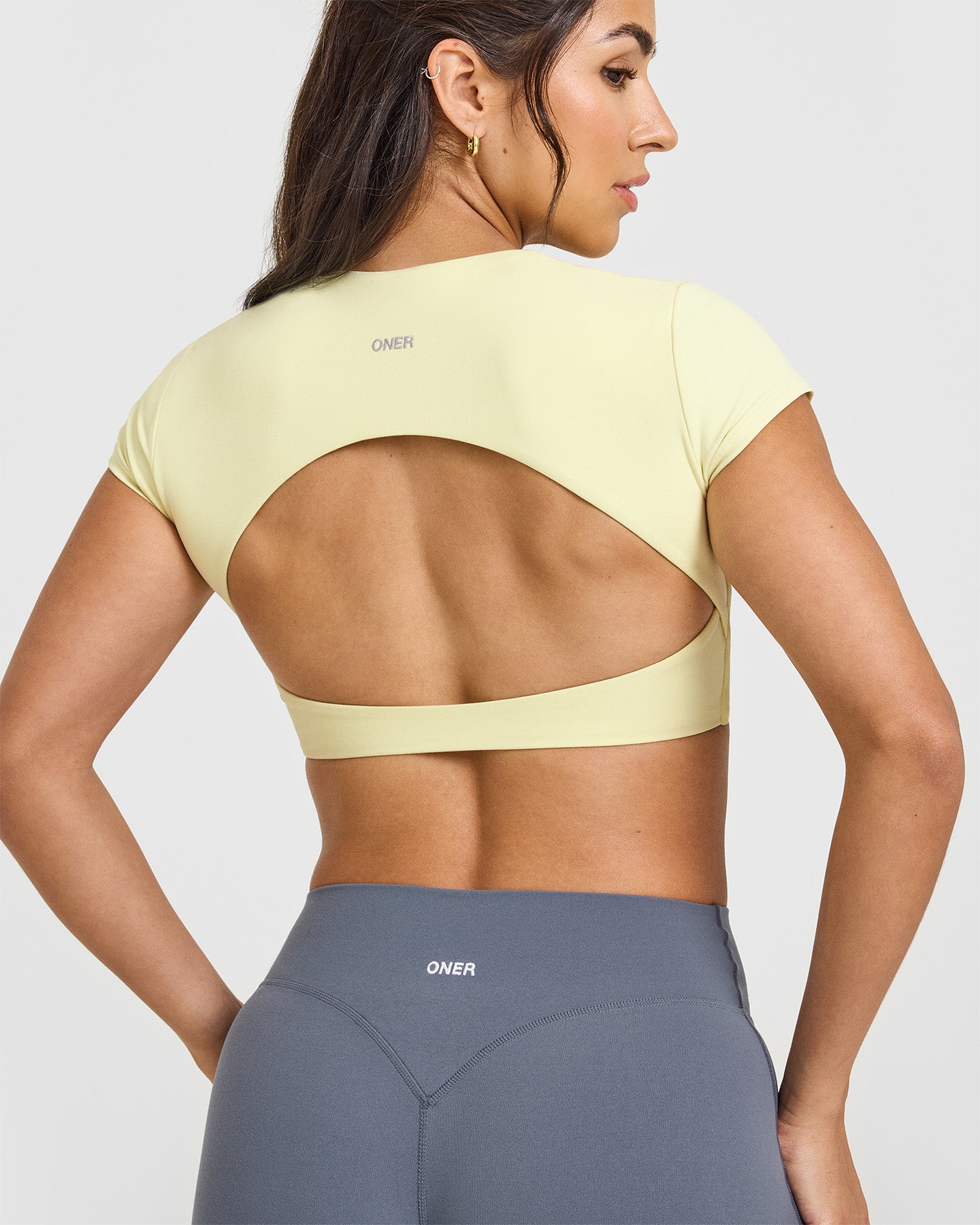 SoftMotion™ Short Sleeve Crop Top for Women - Pastel Yellow | Comfortable & Stretchy Summer Fashion | Perfect for Yoga, Beach & Casual Outfits