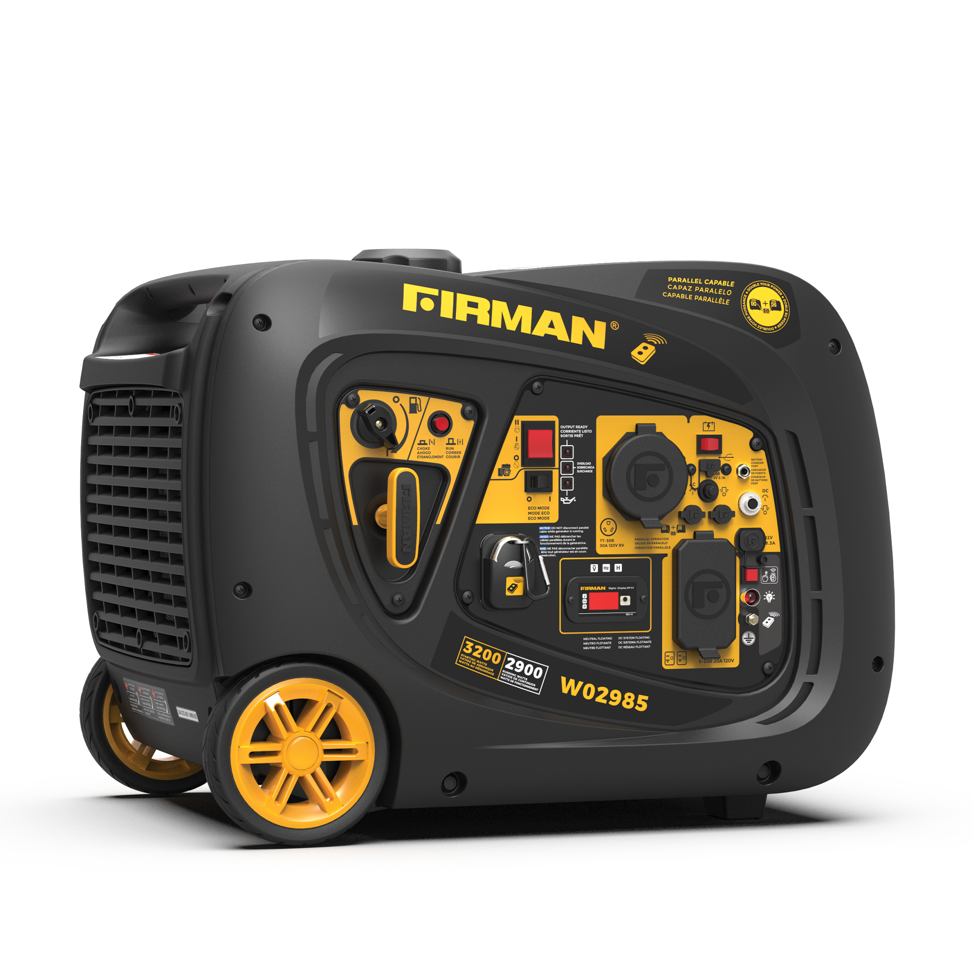 3200W Portable Inverter Generator with Remote Start - Perfect for Camping, RV Trips & Emergency Power Backup