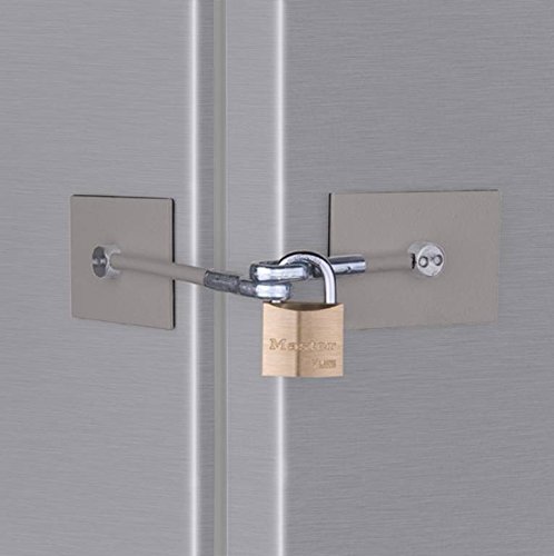 Stainless Steel Refrigerator Door Lock with Key - Child Safety Lock for Home, Office & Commercial Use - Secure Fridge & Freezer (White) - Perfect for Baby Proofing, Pet Safety & Food Protection