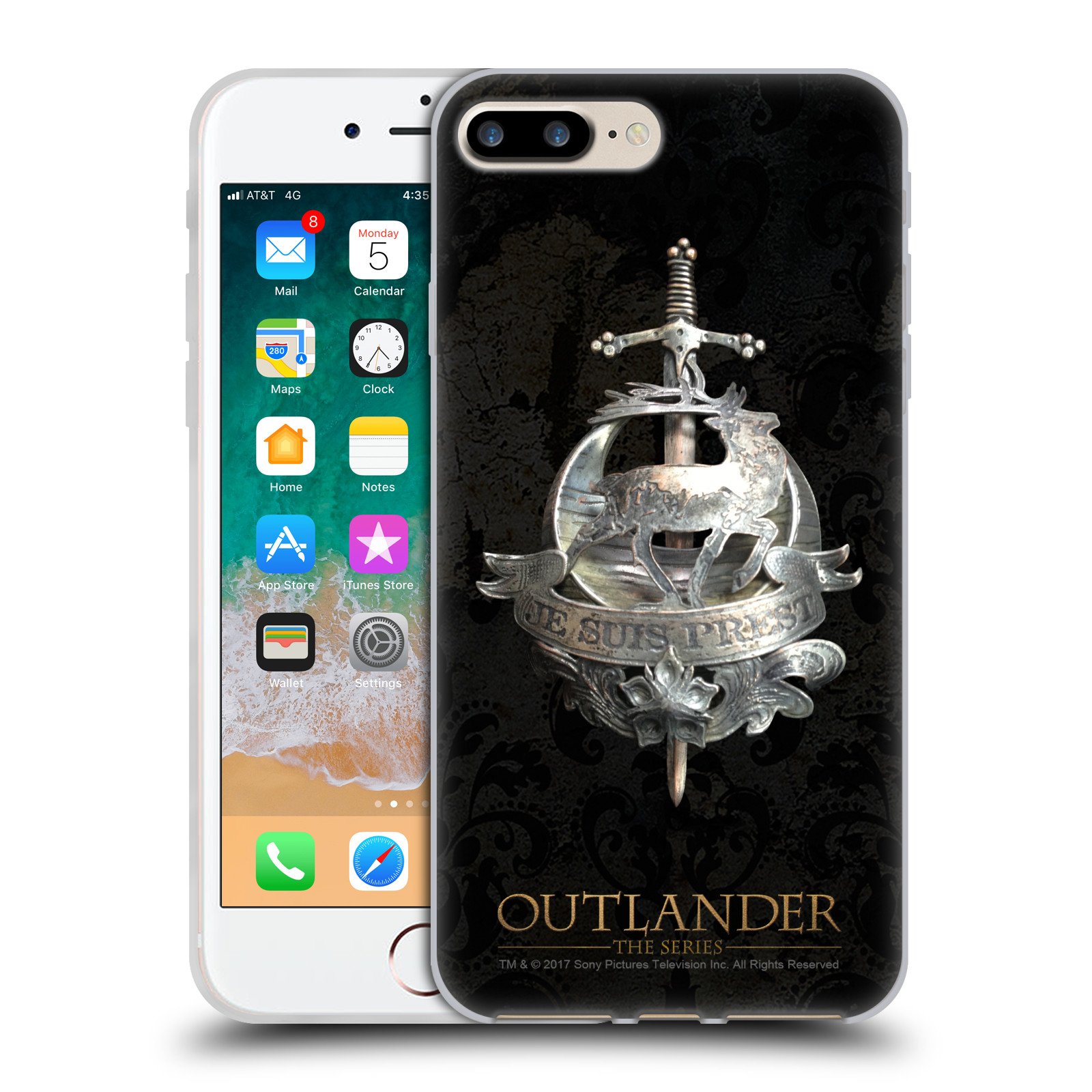 Head Case Designs Outlander Fraser Brooch Seals & Icons Gel Case for iPhone 7 Plus/8 Plus - Perfect for Fans & Collectors
