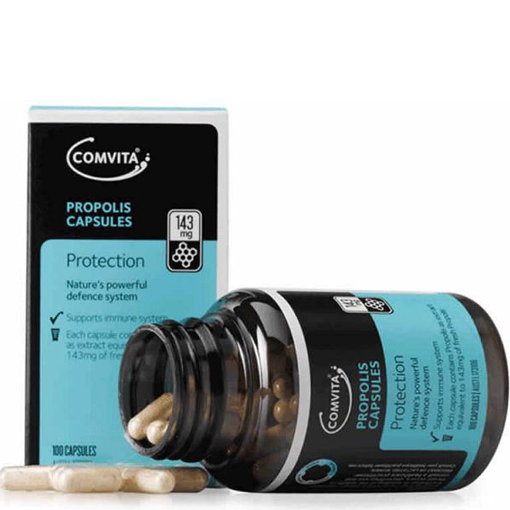 Comvita Propolis Capsules 143mg - Premium Bee Propolis Supplement for Immune Support & Antioxidant Protection - Ideal for Daily Wellness & Immune System Boost
