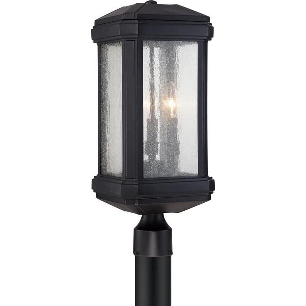 3-Light Outdoor Post Lantern - Transitional Style Black Exterior Light Fixture for Porch, Patio & Garden - Weather Resistant & Energy Efficient (Model 71-Bel-1753573) - Perfect for Entryway Lighting, Pathway Illumination & Landscape Accents