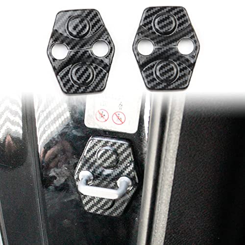 Korlot Carbon Fiber Door Lock Cover Buckle Protector for Dodge Challenger 2008-2023 | Anti-Scratch Accessories | Interior & Exterior Car Decor | Perfect for Car Enthusiasts & Auto Shows