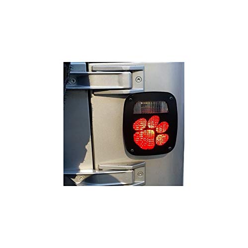 Black Flame Tail Lamp Light Covers for Jeep Wrangler YJ & TJ (1997-2006) - Durable ABS Plastic, Easy Installation, Set of 2 - Upgrade Your Off-Road Style for Night Driving & Car Shows