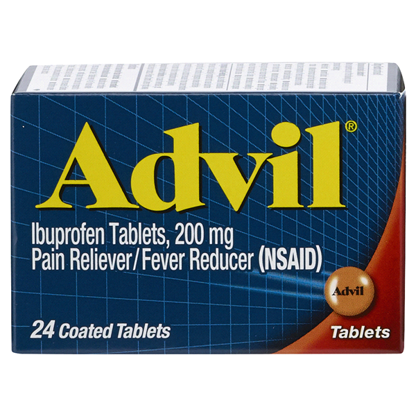 Advil Pain Reliever & Fever Reducer Tablets - 24 Count | Fast-Acting Ibuprofen for Headache, Muscle Pain & Arthritis Relief | Perfect for Home, Office & Travel First Aid Kits
