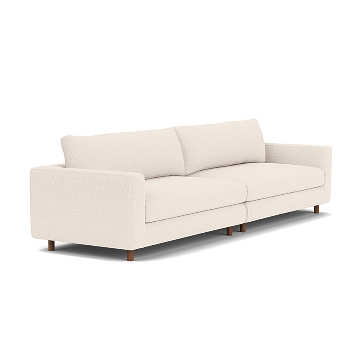Modern Dylan Boucle 4-Seater Sofa - Soft Chenille Fabric Sectional Couch for Living Room, Lounge & Family Room - Comfortable Mid-Century Style Sofa for Home Decor