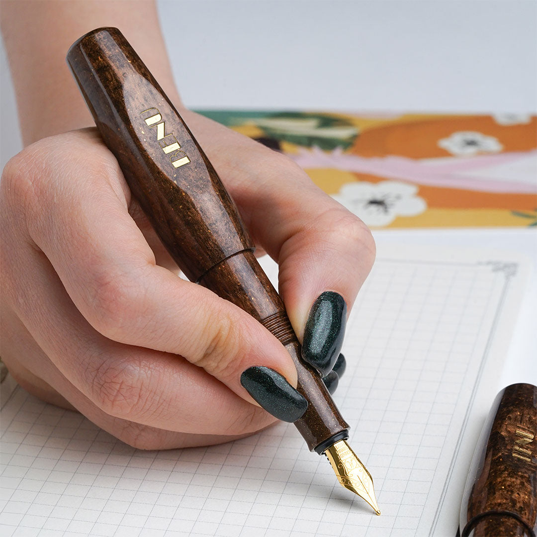 Benu Pixie Pocket Fountain Pen - Premium Coffee Brown Ink, Compact & Portable for Everyday Writing, Journaling, and Note-Taking - Perfect for Students, Professionals & Gift Giving