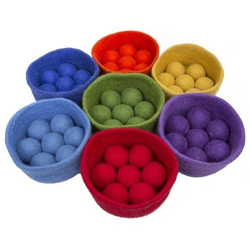 Colorful Rainbow Balls and Bowls Set - 56 Piece Toddler Sensory Toy for Early Learning & Montessori Play - Perfect for Sorting, Stacking & Fine Motor Skills Development