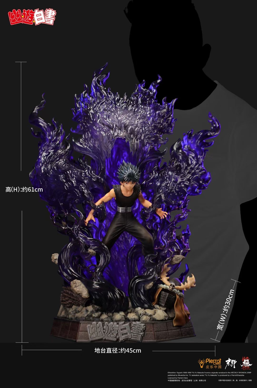 Official YuYu Hakusho Hiei Dragon of The Darkness Flame Anime Figure - Licensed Mona x Pierrot Collectible for Anime Fans | Perfect for Display, Cosplay, and Gift Giving